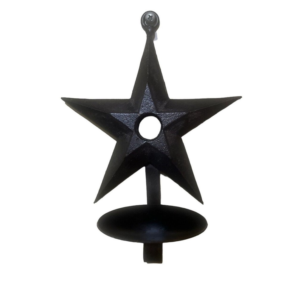Matching Vintage Cast Iron Star Shaped Decor Candle Wall Hangings